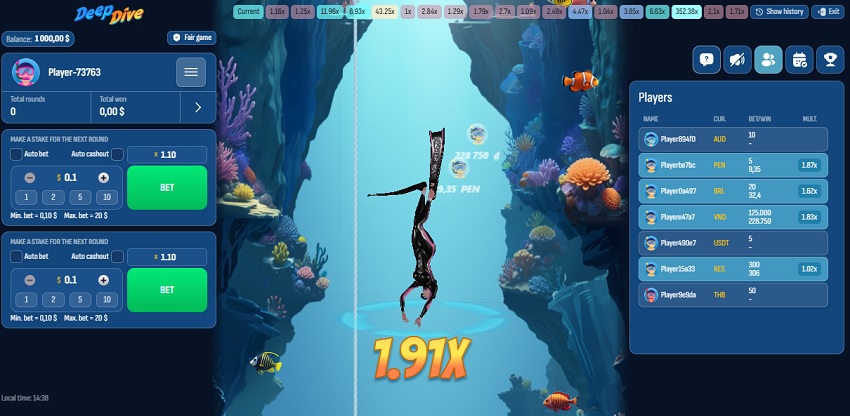 Quy tắc trò chơi Deep Dive W88 Luat choi Deep Dive W88 chi tiet